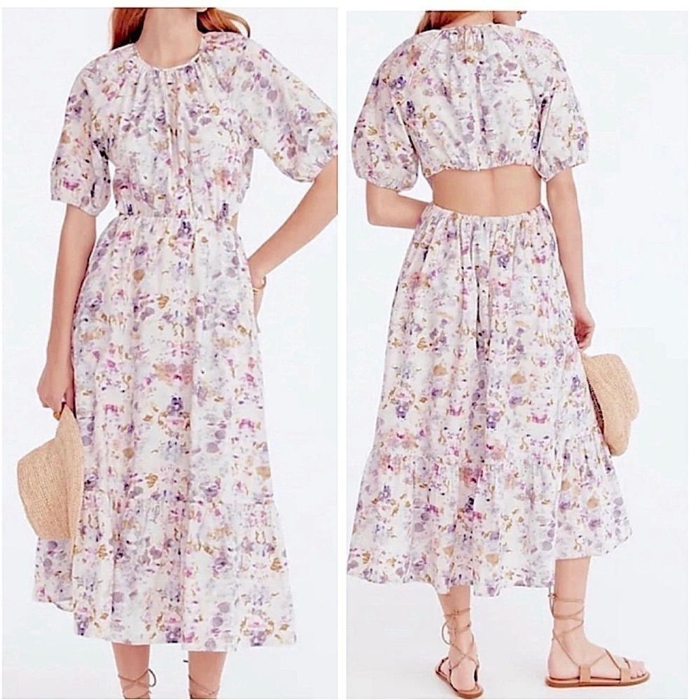 NWT J Crew Flora Obscura Side cutout dress Size:0 NWT